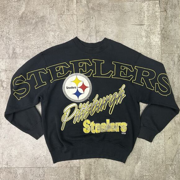 Vintage 90’s Pittsburgh Steelers Spell Out Crewneck Size Large - Picture 1 of 7